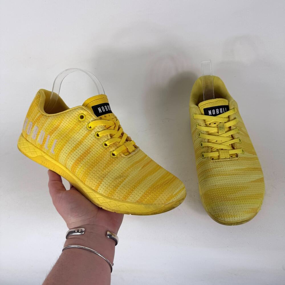 NOBULL Neon Training Sneakers Womens 10 Yellow Lace-Up Low Top Athletic Shoes